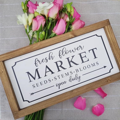 Fresh Flower Market Rustic Sign