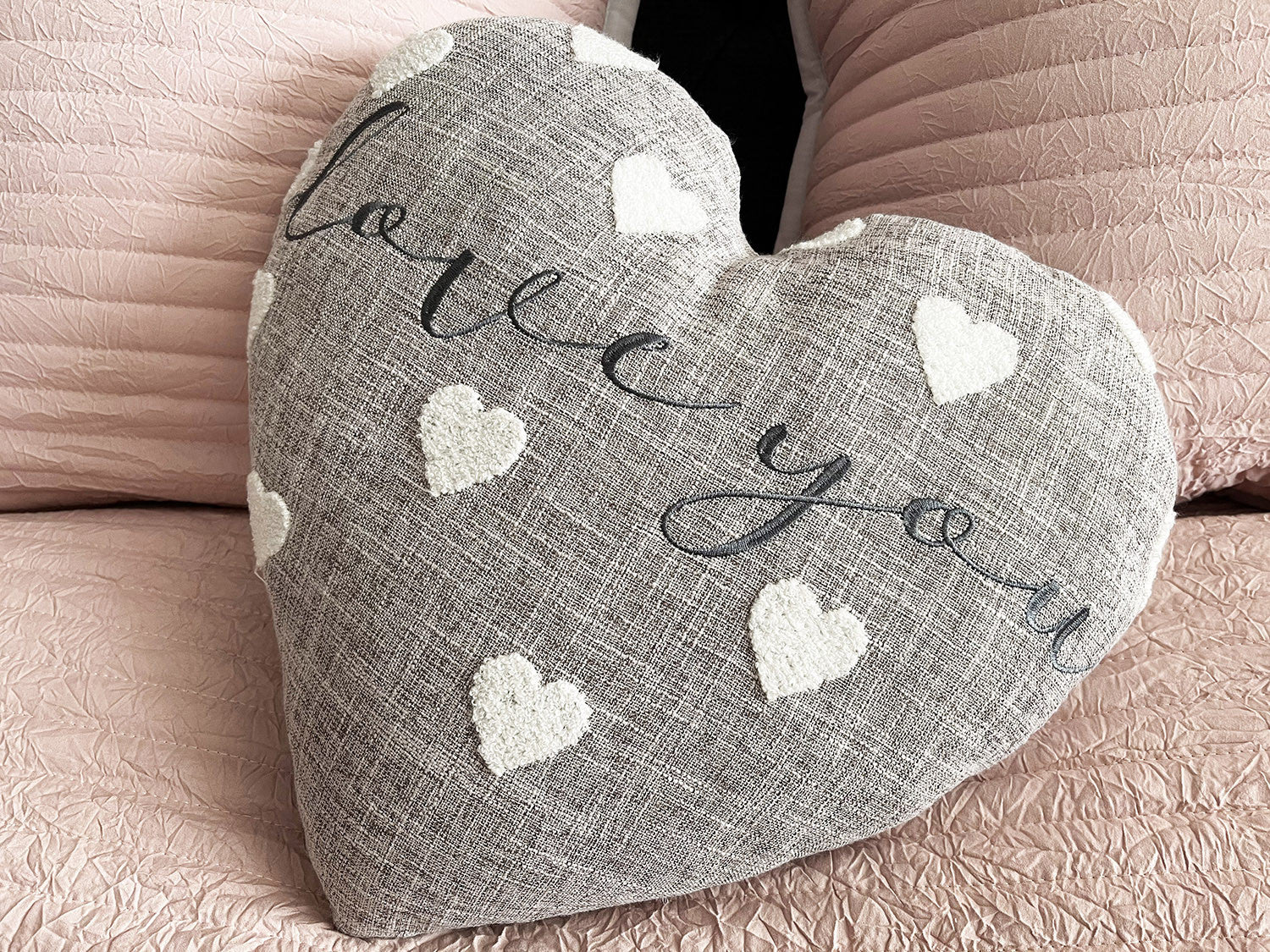 Grey love heart on sale cushion